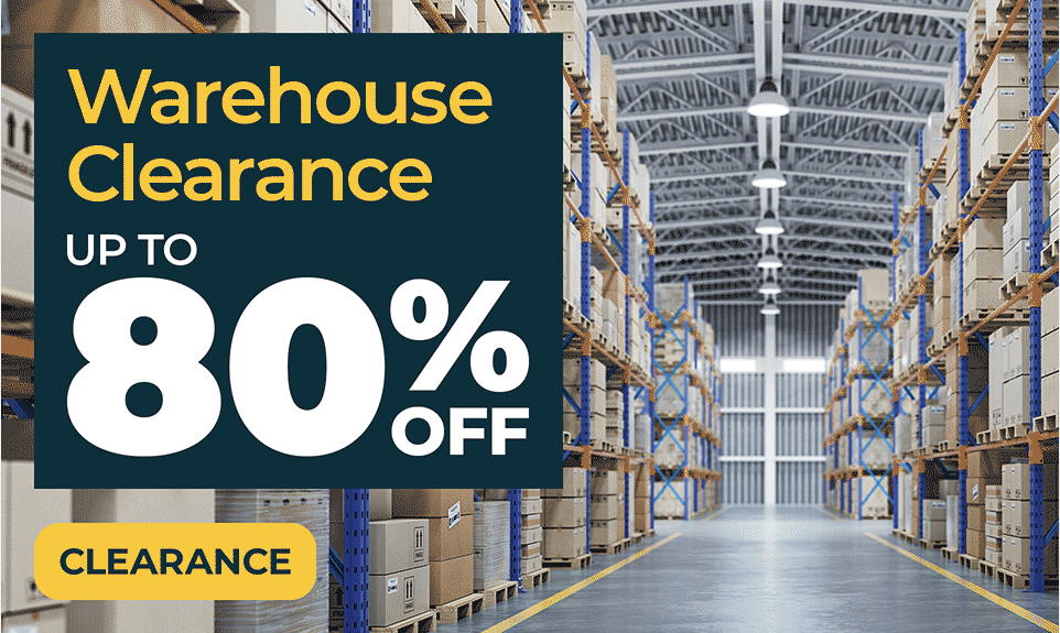 80% Off Warehouse Clearence