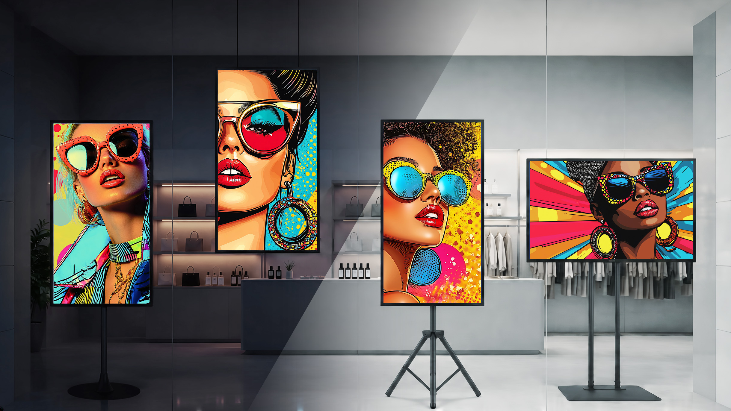 High brightness displays with mounting options