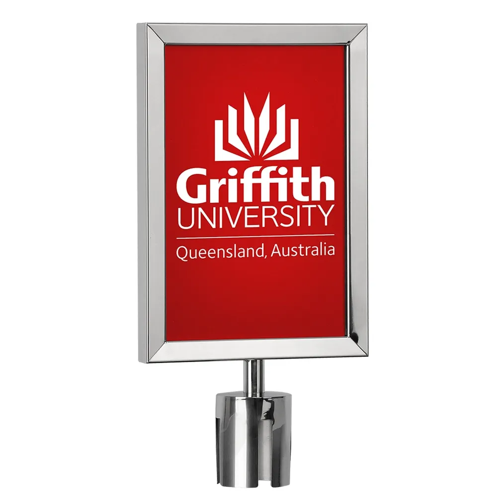 Silver Retractable Sign Holder