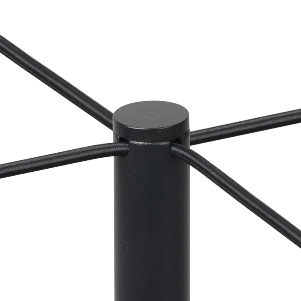 Rope Barrier System - 4 Slim w/15m Black Elastic Cord & Wall Receptors