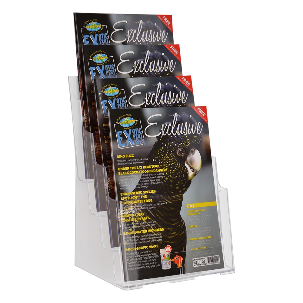 Clear Magazine Holder Wall Mount or Countertop ¦ Slimline Warehouse